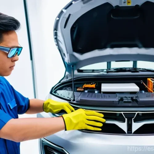 자동차정비 실무의 최신 트렌드 - **Prompt:** A highly skilled automotive technician, wearing a pristine, modern workshop uniform, saf...