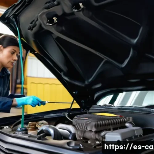 자동차정비 실무와 글로벌 자동차 제조사 기술 - **Prompt:** A close-up, high-definition shot of a focused individual, possibly a woman in her late 3...