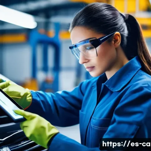 자동차정비기사 자격증으로 할 수 있는 일 - **Prompt:** A highly skilled female automotive technician, dressed in a clean, modern workshop unifo...